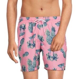 Slate & Stone Pink and Blue Pineapple and Palm Trees Swim Trunks Size XL